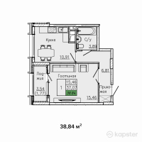 ЖК Sat City — 1-ком 38,8 м² (от 15 147 600 тг)