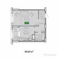 ЖК Sat City — 1-ком 39,5 м² (от 15 420 600 тг)