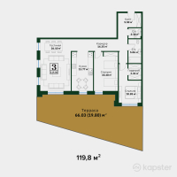 ЖК Garden Hills — 3-ком 119,8 м² (null)
