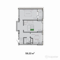 ЖК Sat City — 2-ком 59,3 м² (от 23 138 700 тг)