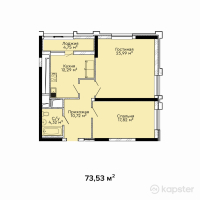 ЖК ArmanTau Comfort 2 — 2-ком 73,5 м² (от 30 147 300 тг)