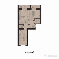 ЖК Onix — 2-ком 67,3 м² (от 25 589 200 тг)