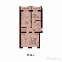 ЖК Onix — 3-ком 75,1 м² (от 28 545 600 тг)