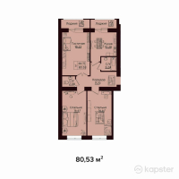 ЖК Onix — 3-ком 80,5 м² (от 30 601 400 тг)
