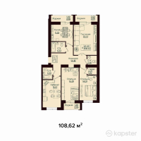 ЖК Onix — 4-ком 108,6 м² (от 41 275 600 тг)