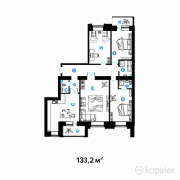 ЖК Zaman 2 — 4-ком 133,2 м² (от 53 720 660 тг)