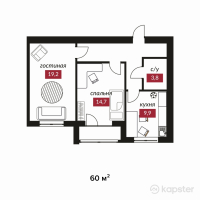 ЖК Asem Qala — 2-ком 60 м² (от 19 800 000 тг)