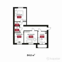 ЖК Asem Qala — 3-ком 84,6 м² (от 27 918 000 тг)