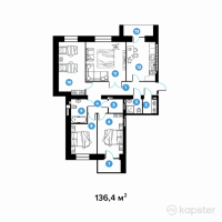 ЖК Столичный — 4-ком 136,4 м² (от 50 331 600 тг)