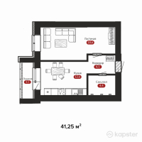 ЖК Kausar — 1-ком 41,3 м² (от 14 231 250 тг)