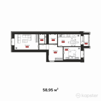 ЖК Kausar — 2-ком 59 м² (от 20 337 750 тг)