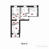 ЖК Kausar — 3-ком 83,4 м² (от 28 773 000 тг)