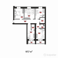 ЖК Kausar — 4-ком 97,7 м² (от 33 706 500 тг)