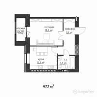 ЖК Мерей — 1-ком 47,7 м² (от 14 310 000 тг)