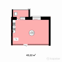 ЖК Jana Sary-Arqa — 1-ком 43,2 м² (от 14 262 600 тг)