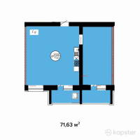 ЖК Jana Sary-Arqa — 2-ком 71,6 м² (от 23 637 900 тг)