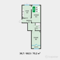 ЖК Tamarix City — 2-ком 70,2 м² (от 31 590 000 тг)