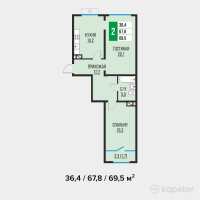 ЖК Tamarix City — 2-ком 69,5 м² (от 31 275 000 тг)