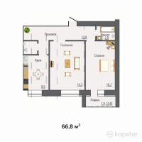 ЖК Turan — 2-ком 66,8 м² (от 25 384 000 тг)