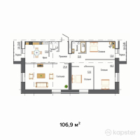 ЖК Turan — 4-ком 106,9 м² (от 40 622 000 тг)
