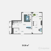 ЖК Прайм Парк 2 — 2-ком 51,2 м² (от 20 987 900 тг)