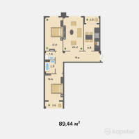 ЖК Престиж — 3-ком 89,4 м² (от 41 142 400 тг)