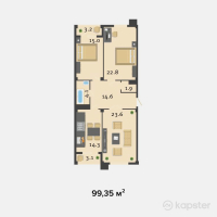 ЖК Престиж — 3-ком 99,4 м² (от 45 701 000 тг)