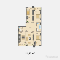 ЖК Престиж — 4-ком 111,4 м² (от 51 253 200 тг)
