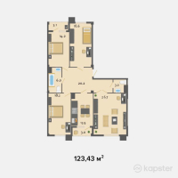 ЖК Престиж — 4-ком 123,4 м² (от 56 777 800 тг)