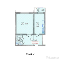 ЖК Улы Шанырак — 1-ком 63,4 м² (от 26 644 800 тг)