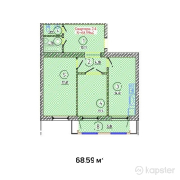 ЖК Улы Шанырак — 2-ком 68,6 м² (от 28 807 800 тг)