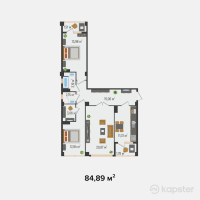 ЖК Modern City — 3-ком 84,9 м² (от 37 351 600 тг)