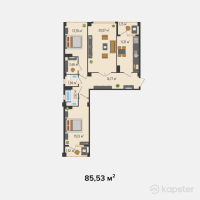 ЖК Modern City — 3-ком 85,5 м² (от 37 633 200 тг)