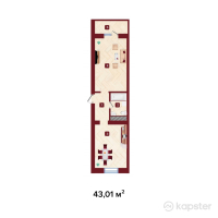ЖК Avalon Residence — 1-ком 43 м² (от 19 354 500 тг)