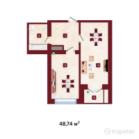 ЖК Avalon Residence — 1-ком 48,7 м² (от 21 933 000 тг)