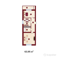 ЖК Avalon Residence — 2-ком 64 м² (от 28 777 500 тг)