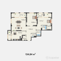 ЖК Khanzada — 3-ком 134,8 м² (от 63 374 800 тг)