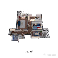 ЖК Otau City — 3-ком 79,7 м² (от 35 944 700 тг)