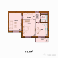 ЖК Asyl Tas — 2-ком 58,3 м² (от 22 154 000 тг)
