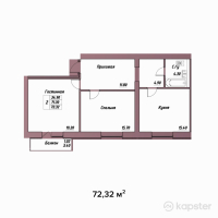 ЖК Asyl Tas — 2-ком 72,3 м² (от 27 481 600 тг)