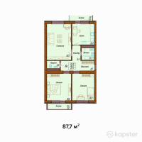 ЖК Asyl Tas — 3-ком 87,7 м² (от 33 326 000 тг)
