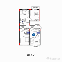 ЖК Aktau Riviera — 4-ком 141,6 м² (от 62 162 400 тг)