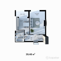 ЖК Grand Avenue 2 — 1-ком 39,5 м² (от 11 054 400 тг)