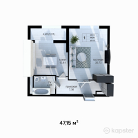 ЖК Grand Avenue 2 — 1-ком 47,2 м² (от 13 202 000 тг)