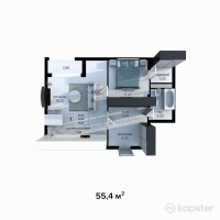 ЖК Grand Avenue 2 — 1-ком 55,4 м² (от 15 512 000 тг)