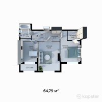 ЖК Grand Avenue 2 — 2-ком 64,8 м² (от 18 141 200 тг)