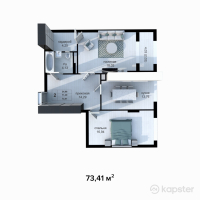 ЖК Grand Avenue 2 — 2-ком 73,4 м² (от 20 554 800 тг)