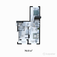 ЖК Grand Avenue 2 — 2-ком 76,1 м² (от 21 316 400 тг)