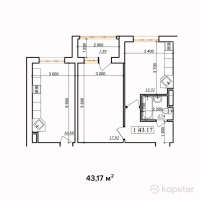 ЖК Sultan — 1-ком 43,2 м² (от 11 958 300 тг)