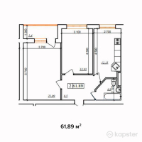 ЖК Sultan — 2-ком 61,9 м² (от 17 143 700 тг)